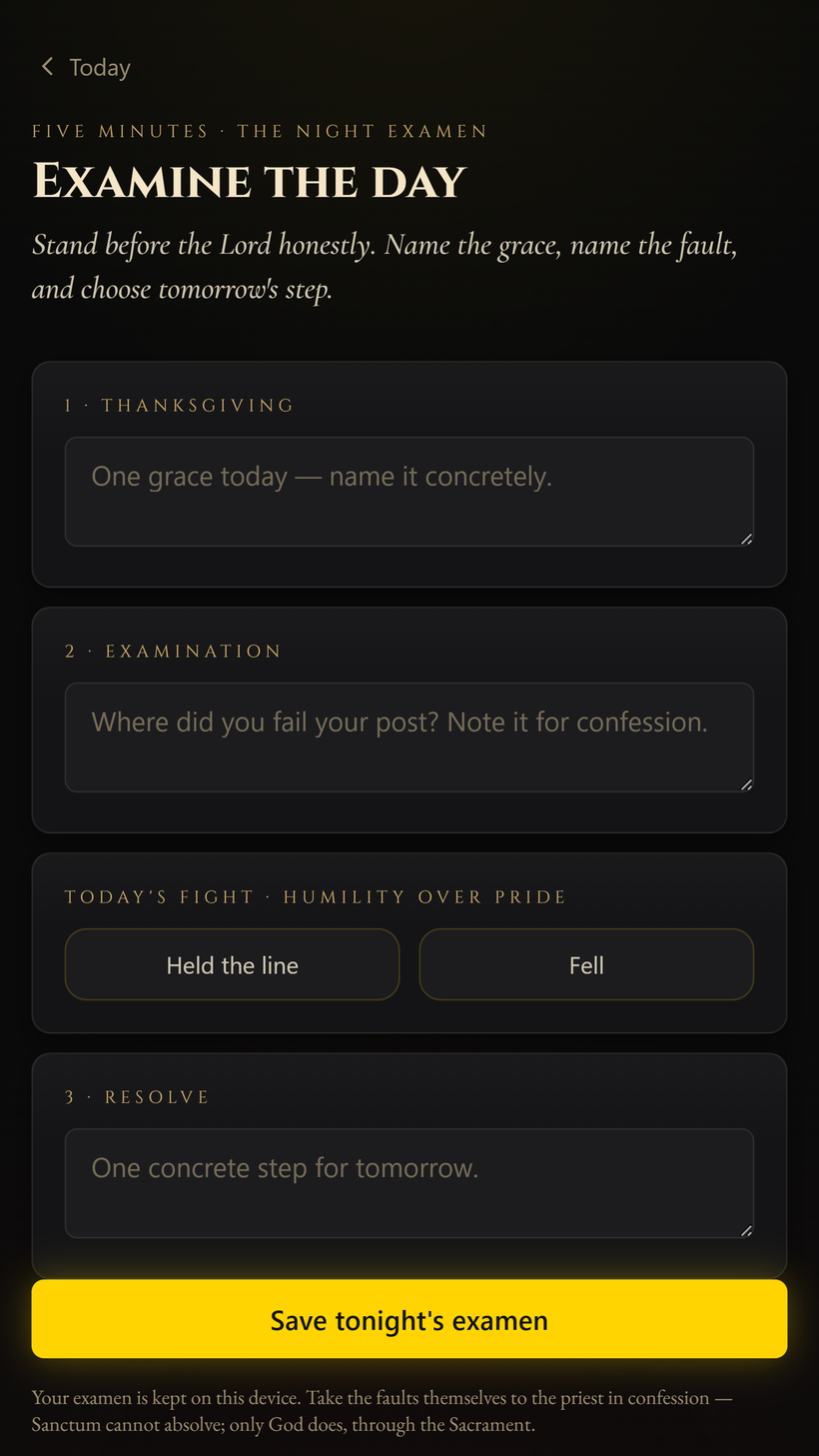 The nightly examination of conscience